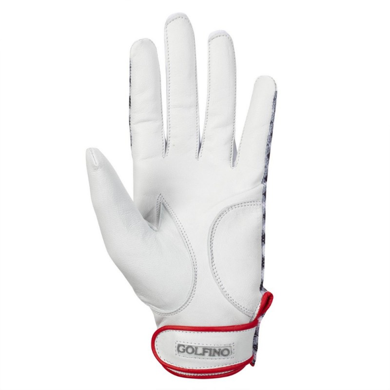 GOLFINO - LADIES' NAPPA GOLF GLOVE WITH VICHY PRINT (MAIN GAUCHE)