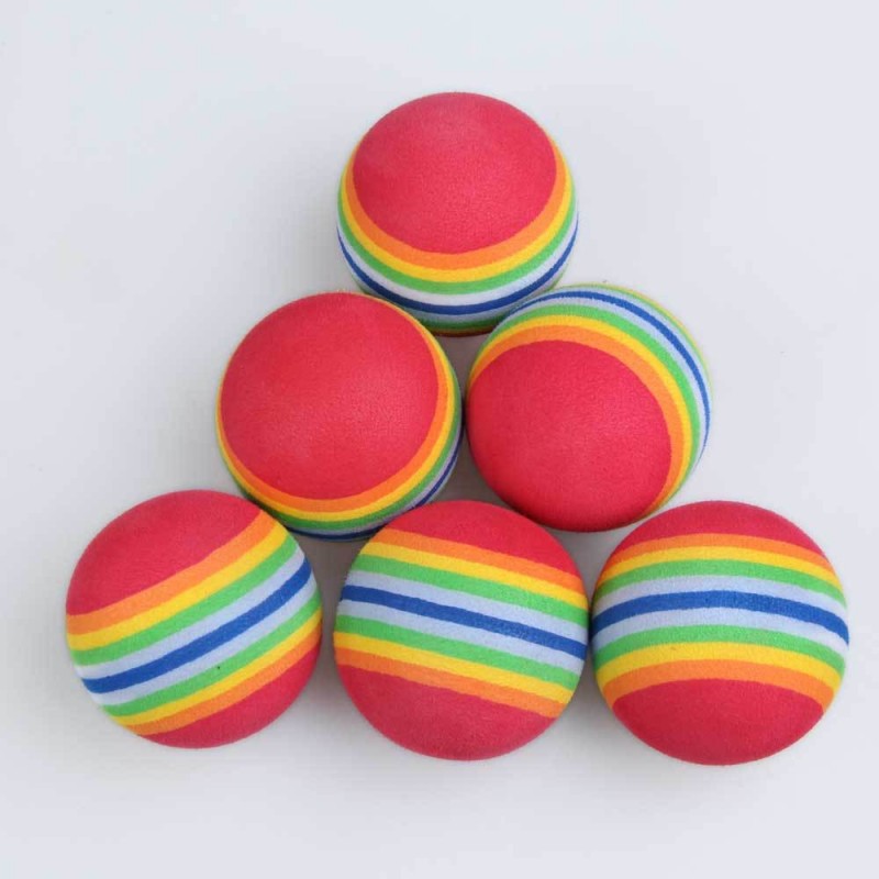 Balles de practice en mousse motifs anneaux multicolores