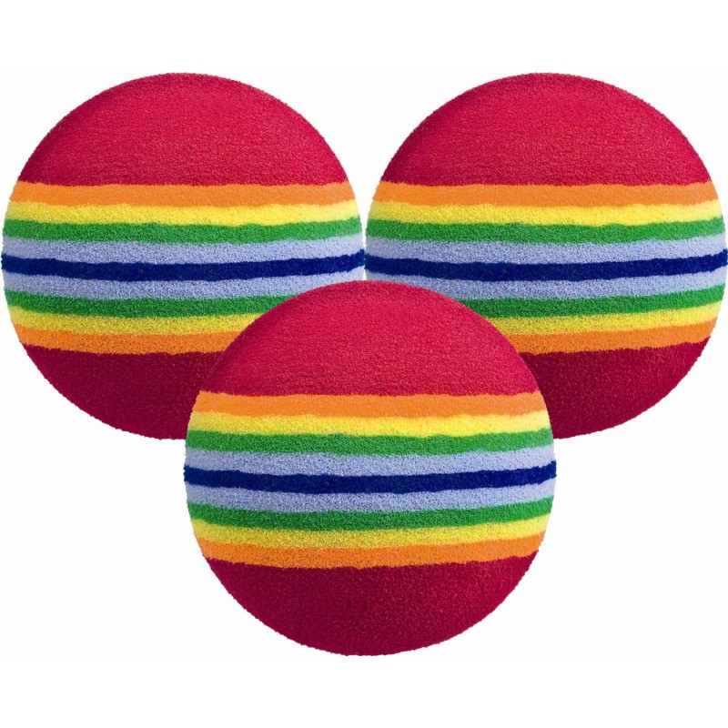 Balles de practice en mousse motifs anneaux multicolores