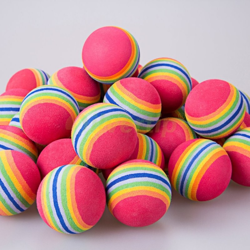 Balles de practice en mousse motifs anneaux multicolores