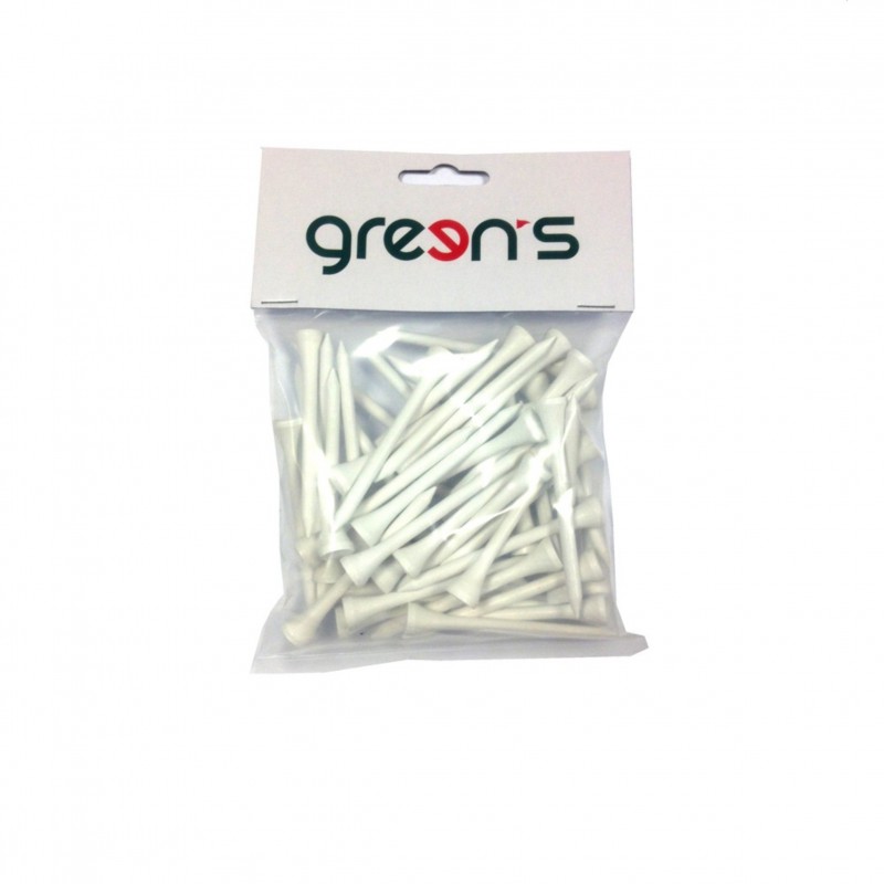 50 TEES BOIS BLANC 70MM - GREEN'S