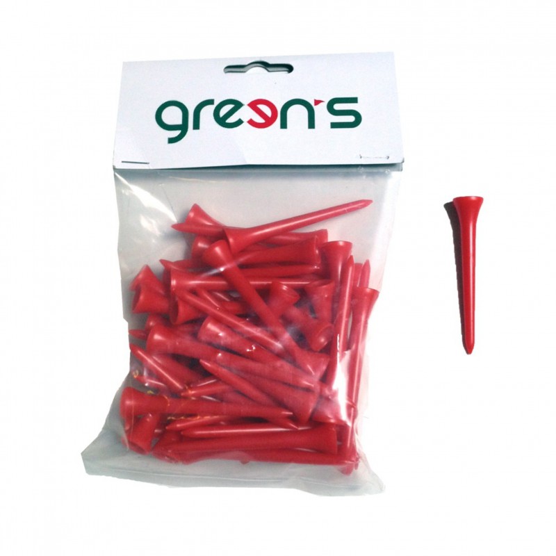 50 TEES PLASTIC 70MM - GREEN'S