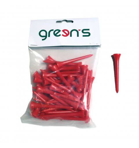 50 TEES PLASTIC 70MM - GREEN'S